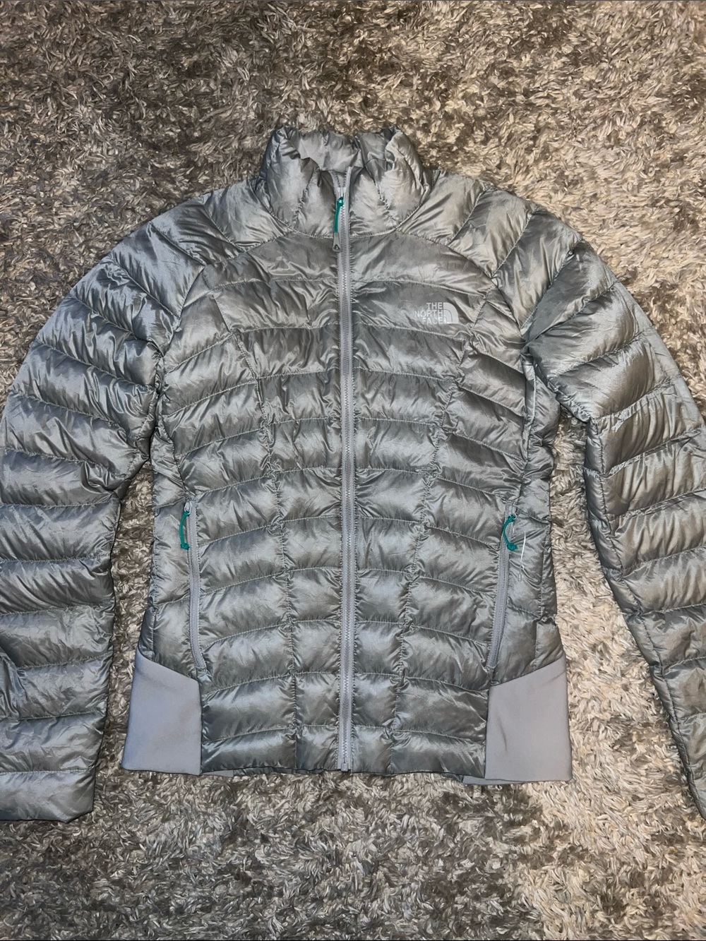 The North Face Women's Silver Quilted Down Puffer Jacket